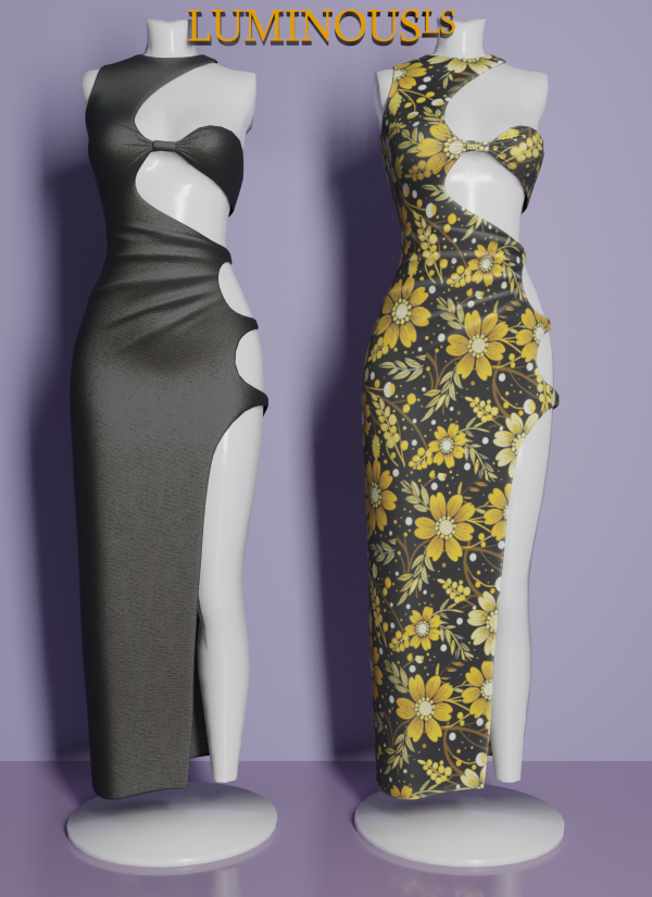 Alpha LS Violle long Dress by mayoret - The Sims 4 Custom Content