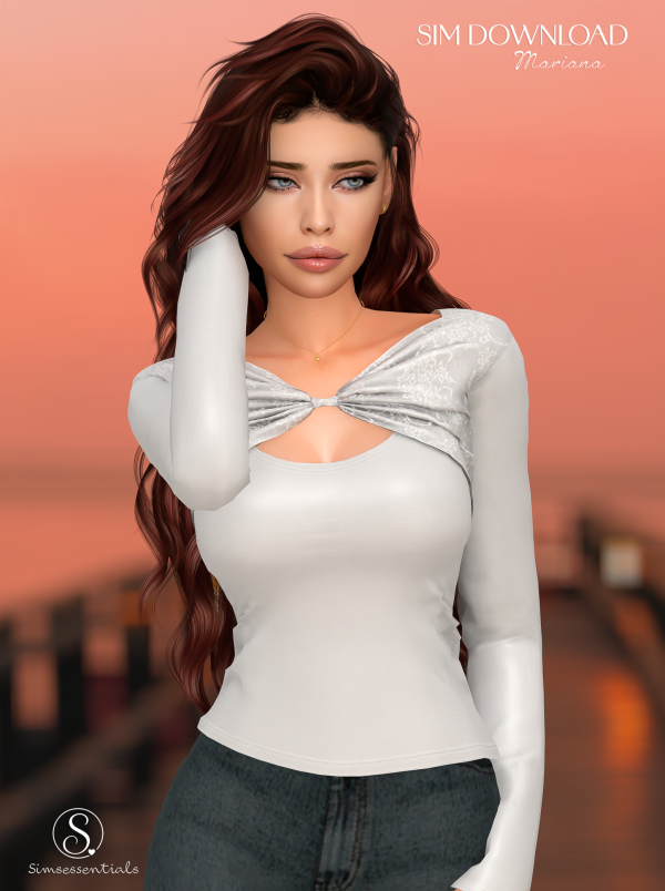 Alpha milia Draped Top Sim Download by simsfinds - The Sims 4 Custom Content