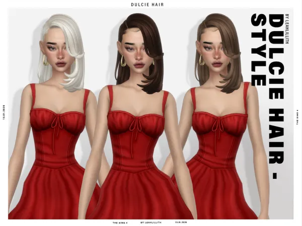 Sims 4 Dulcie Side Bob Hairstyle by Leah_Lillith