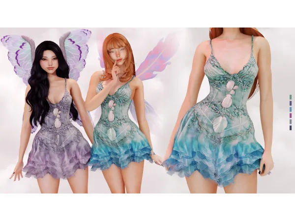 Alpha Luna Fairy Dress - The Sims 4 Custom Content