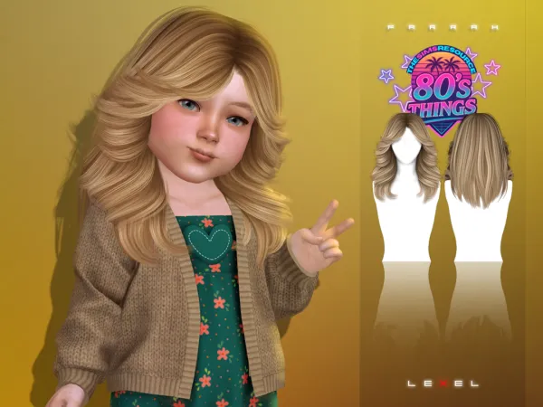 Alpha LEXEL Farrah toddler hairstyle - The Sims 4 Custom Content