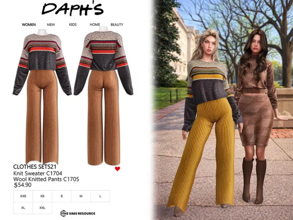 Alpha Daph's CLOTHES SET521 - The Sims 4 Custom Content