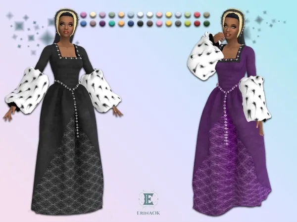 Sims 4 ErinAOK Womens Tudor Gown 012926