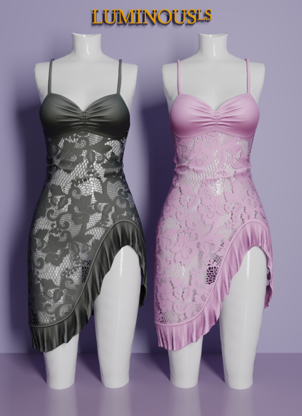 Alpha LS Rui Mini Dress With Less by mayoret - The Sims 4 Custom Content