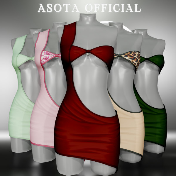 Alpha [ASOTA OFFICIAL] Tamara Short Dress by asotaofficial - The Sims 4 Custom Content