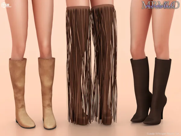 Mix Suede Whisper Boots Set by Mermalade - The Sims 4 Custom Content