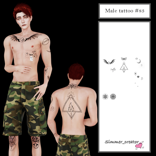 Alpha Male tattoo 83 by simmer_creator - The Sims 4 Custom Content
