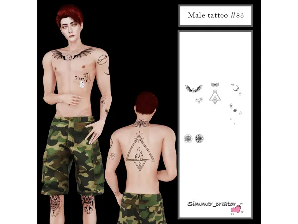 Alpha Male tattoo 83 - The Sims 4 Custom Content