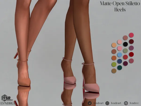 Sims 4 Matte Open Stiletto Heels