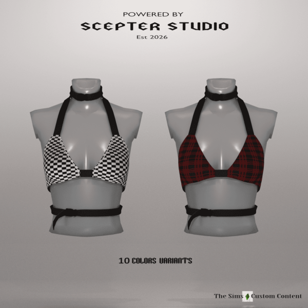Alpha Marceline Crop top Sling Strap by scepterstudio - The Sims 4 Custom Content