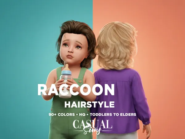 Alpha Raccoon Hairstyle ufe0f Toddlers - The Sims 4 Custom Content