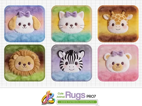 Alpha PR07 Cute Animal RUGS by RPLts4 - The Sims 4 Custom Content