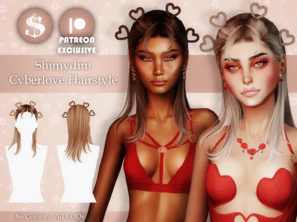 Alpha Shimydim Cyberlove Hairstyle Child - The Sims 4 Custom Content