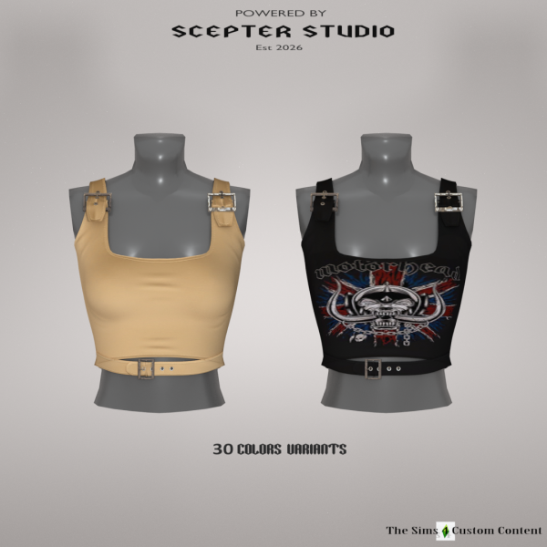 Alpha Lilith Crop top by simsfinds - The Sims 4 Custom Content