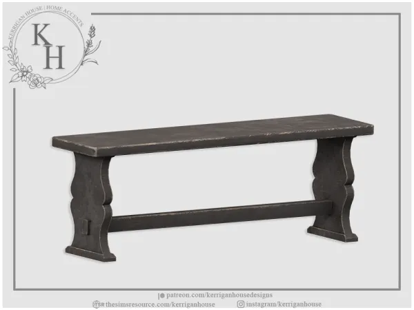 Alpha [khd] autumnfell bench - The Sims 4 Custom Content