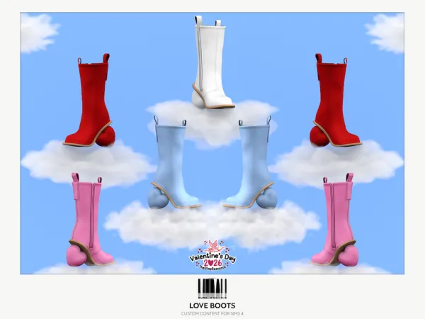 Sims 4 MERCH - Love Boots by VentaStudio