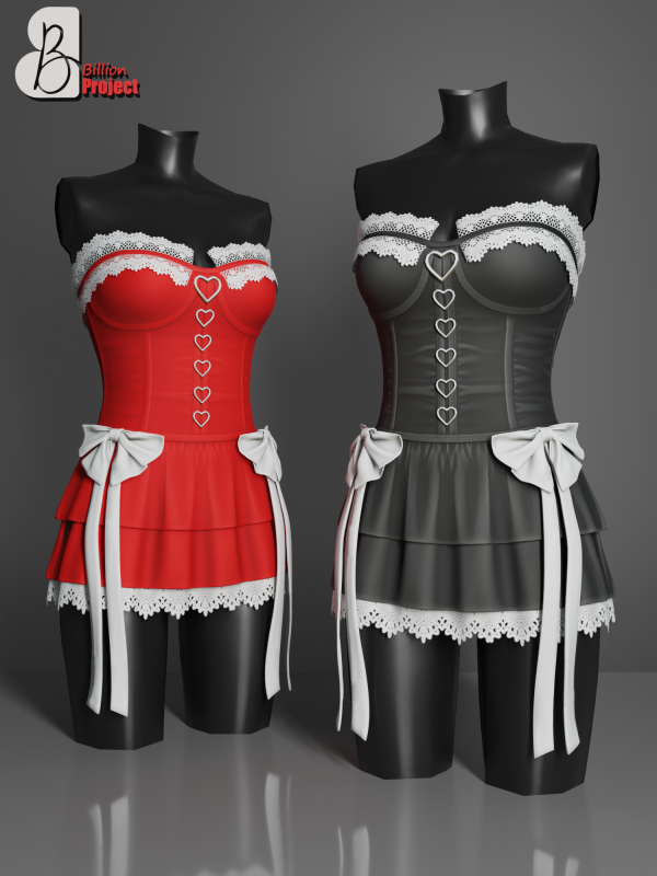 Alpha BillionProject Kakae Mini Dress by billion_project666 - The Sims 4 Custom Content