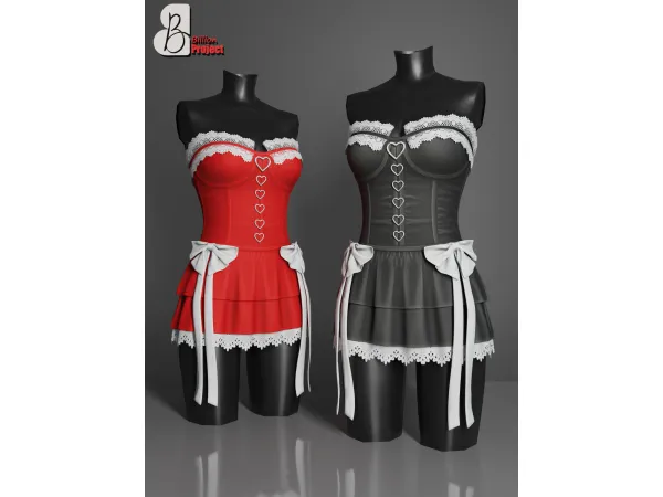 Alpha BillionProject Kakae Mini Dress - The Sims 4 Custom Content