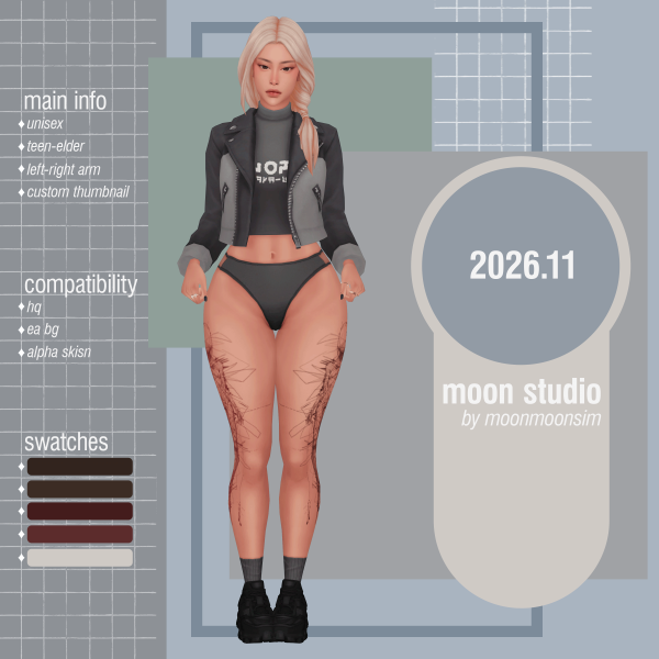 Mix tattoo 202611 by moonmoonsim - The Sims 4 Custom Content