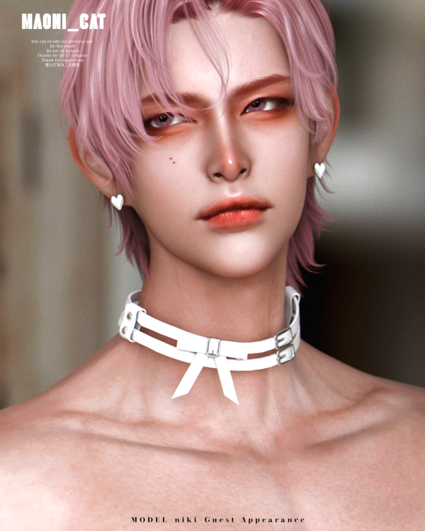Alpha Necklace No22 double belt Bow by simsfinds - The Sims 4 Custom Content