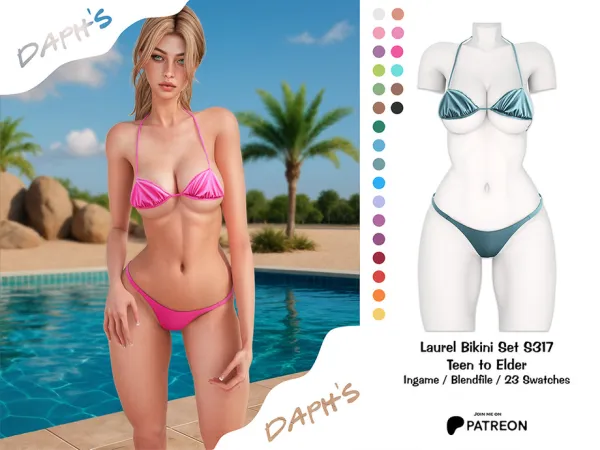 Sims 4 PATREON - Laurel Bikini Set S317 by Daph's