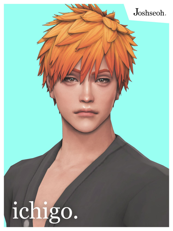 Maxis Match Ichigo Hair by simsfinds - The Sims 4 Custom Content