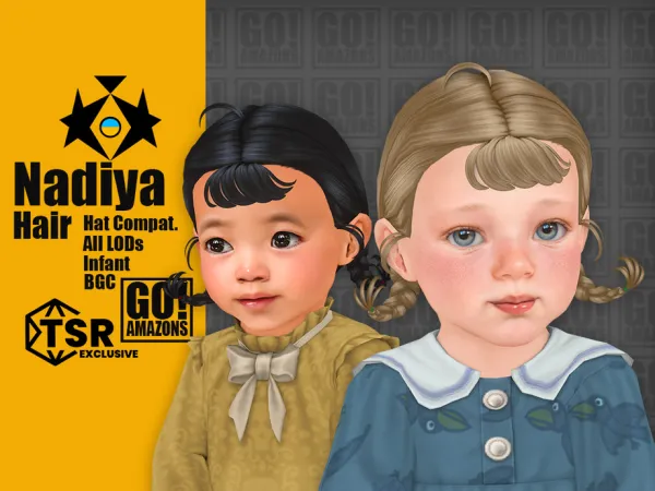 Maxis Match Nadiya Hair by GoAmazons - The Sims 4 Custom Content