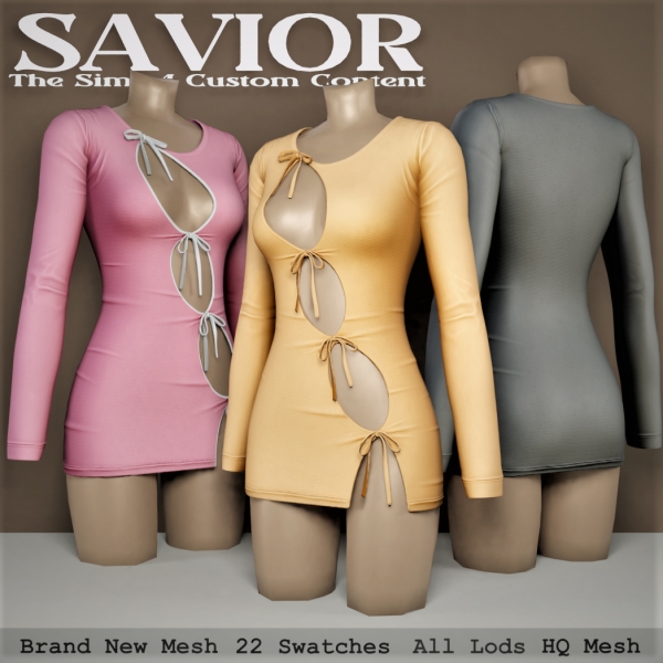 Alpha Svr_Lourentina Dress by saviorts4 - The Sims 4 Custom Content
