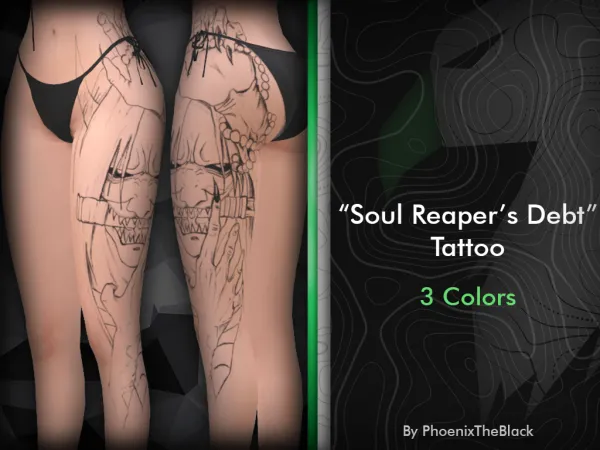 Mix Soul Reaperu2019s Debt Tattoo by PhoenixTheBlack - The Sims 4 Custom Content