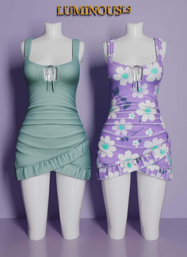 Alpha LS Moky Mini Dress by mayoret - The Sims 4 Custom Content