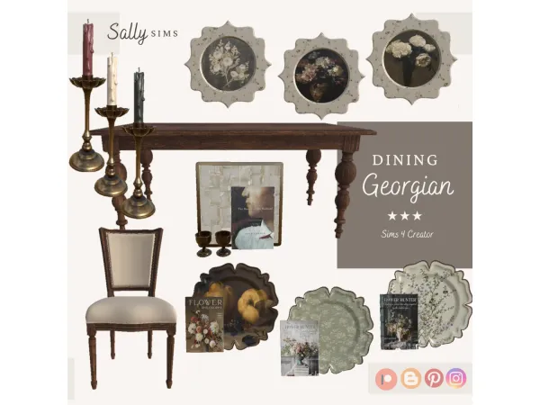 Alpha Dining GEORGIAN - The Sims 4 Custom Content