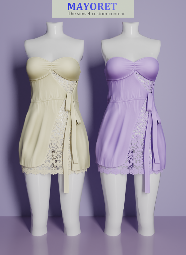 Alpha LS Marika Mini dress by mayoret - The Sims 4 Custom Content