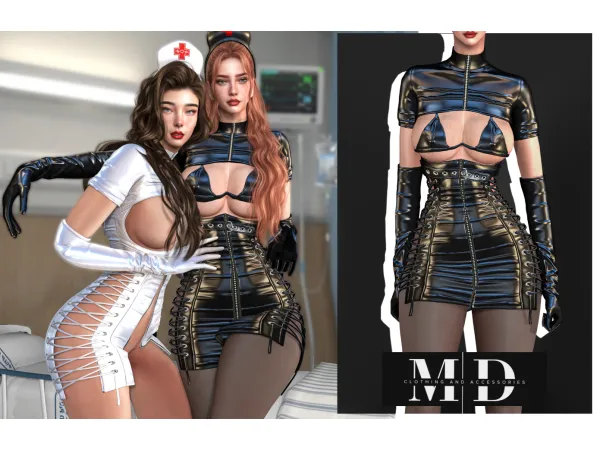 Alpha NEW 43310450277903 LATEX NURSE OUTFIT 43310450277903 - The Sims 4 Custom Content