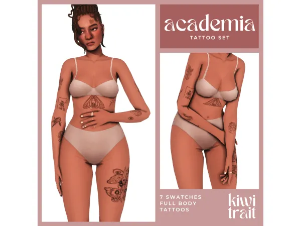 Sims 4 academia tattoo set by kiwitrait