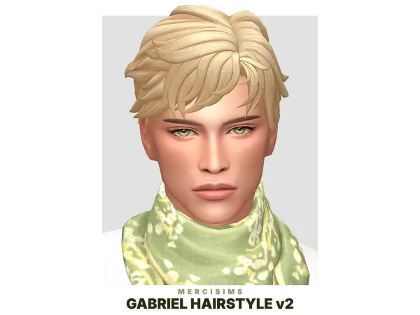 Sims 4 Gabriel Hairstyle v2 by mercisims