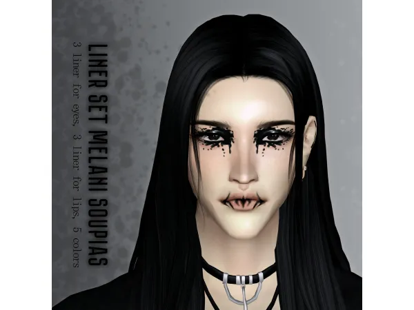 Maxis Match Liner Set Melani Soupias N1 3 by Jarride - The Sims 4 Custom Content