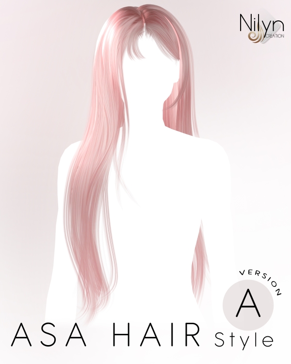 Alpha NILYN ASA HAIR STYLE A by nilynsims - The Sims 4 Custom Content