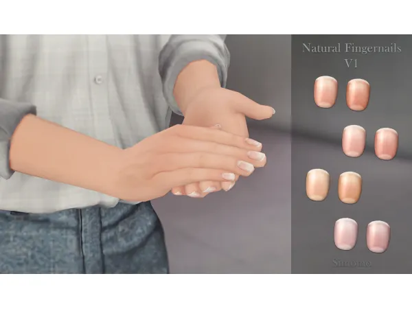Mix natural fingernails v1 i m o m o by s - The Sims 4 Custom Content