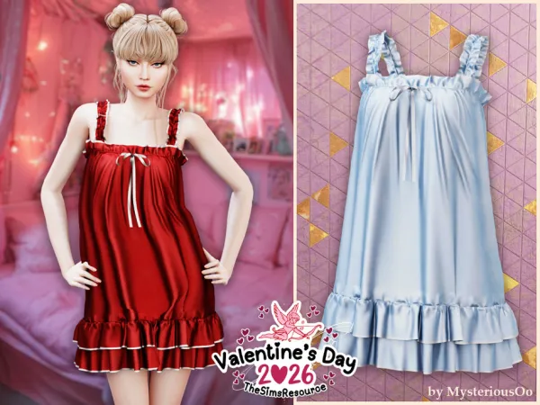 Sims 4 Sweet ruffle nightdress by MysteriousOo