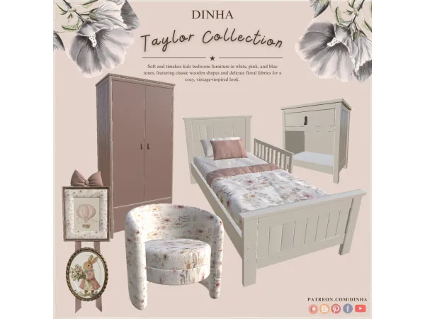 Alpha Taylor Bedroom - The Sims 4 Custom Content