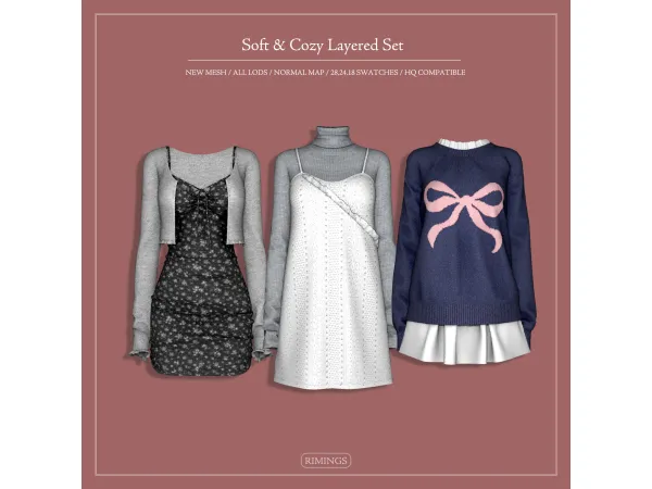 Alpha [RIMINGS] Soft Cozy Layered Set - The Sims 4 Custom Content
