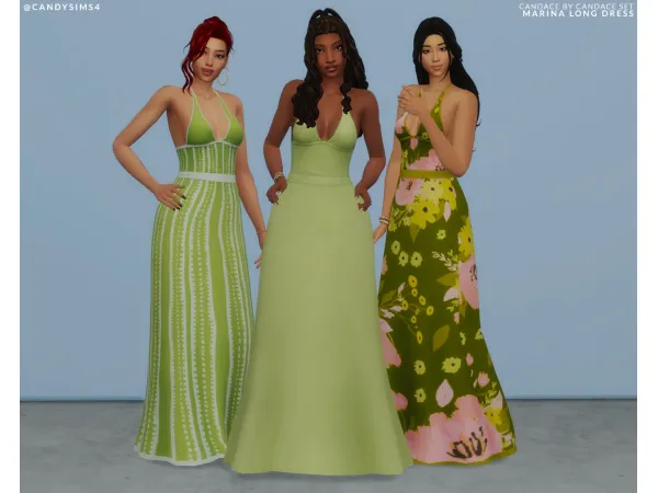Sims 4 MARINA LONG DRESS by candysims4