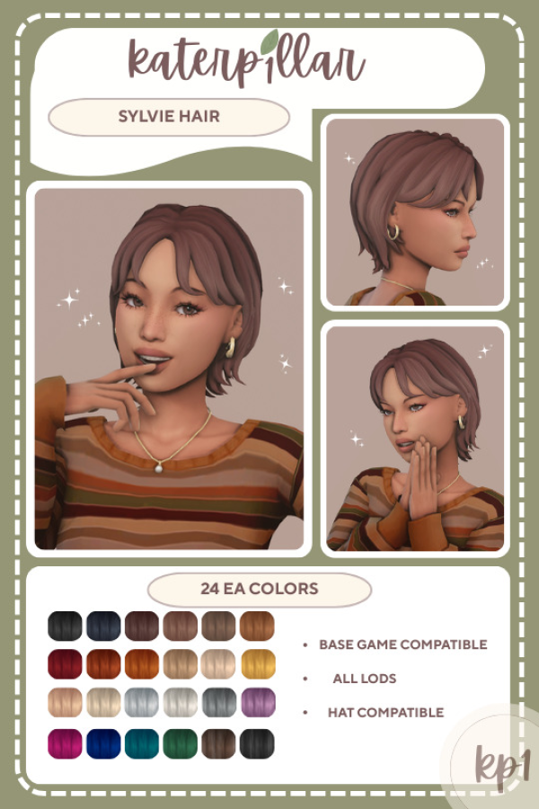 Maxis Match Sylvie Hair by simsfinds - The Sims 4 Custom Content