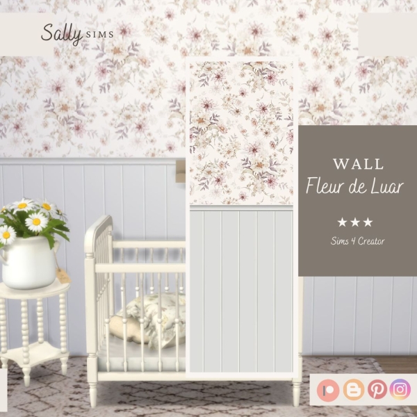 Alpha Wall Fleur de Luar by sally4sims - The Sims 4 Custom Content