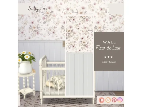 Alpha Wall Fleur de Luar - The Sims 4 Custom Content