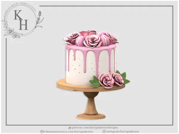 Alpha [KHD] Sweetheart Blush Cake - The Sims 4 Custom Content