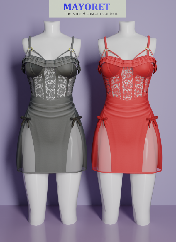 Alpha LS Bukani Dress by mayoret - The Sims 4 Custom Content