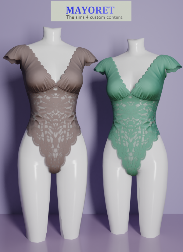 Alpha LS Cary Lingerie by mayoret - The Sims 4 Custom Content