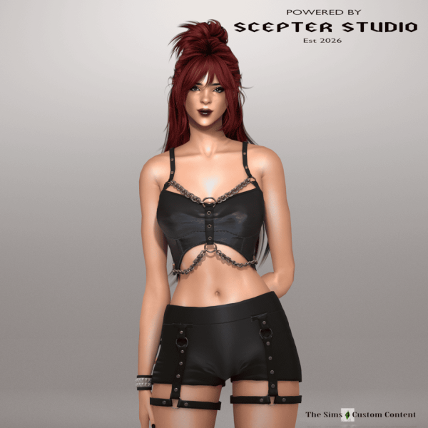 Alpha Alianna Crop Top by scepterstudio - The Sims 4 Custom Content