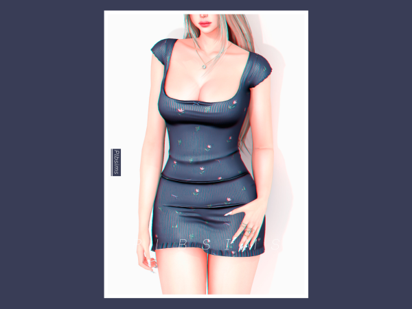 Alpha Free Ruffle Mini Dress by plbsims - The Sims 4 Custom Content